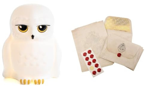 Paladone Harry Potter Hedwig Leuchte, Glas & ter Hogwarts Briefschreibset - Offiziell lizenzierte Harry-Potter-Ware, Single