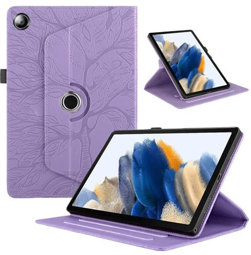 TEDTIKJT Custodia Compatibile con Huawei MediaPad M5/M5 Pro 10.8 Pollici 2018 Albero Tablet Custodia in Pelle PU Flip 360°Ruotabile Supporto Protezione Cover Huawei MediaPad M5 Pro 10.8, Viola