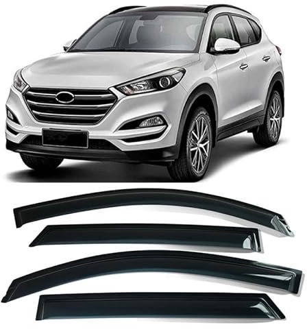 YSOLDA 4 Stück Windabweiser, für Hyundai Tucson 2015-2020 Sonne Regenschutz Lüftung Deflektor Seitenscheiben Windabweiser Integrierte Deflektoren