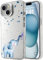 MAYCARI Aesthetic Laser Case for iPhone 11 with Cute Blue Elephant Pattern Design, Girly Slim Thin Soft Shockproof Protective Cover for Women Girls