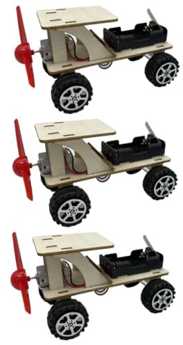BESTonZON 3 Ensembles Modèle De Voiture Hors Route Kit De Jouet Alimenté par Le Vent Scientifique Jouet Jouet De Voiture Alimenté par Le Vent Bricolage Assemblé Jouet Voiture