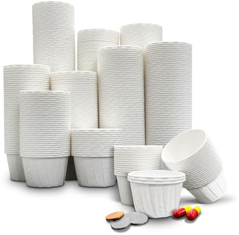 RE-GEN Lot de 500 pots en papier ciré de 56 ml | Gobelets doublés de cire | Parfaits pour les médicaments, la maison, la cuisine, les arts et l'artisanat, le bricolage, la sauce, les portions, les