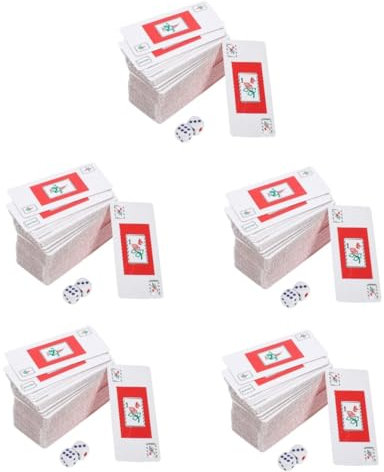 HEMOTON 10 Sets Mahjong Poker Reise Mahjong Kartenspielzeug PVC Karte Chinesische Karte Spielzeug Party Kartenset Interessantes Kartenset