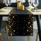 Tischläufer Schwarz und Gold 30 x 140 cm Polyester Tischdeko Tischläufer mit Goldenen Punkten Tischdekoration für Hochzeit Geburtstag Party Urlaub Weihnachten