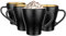 Glasmark KROSNO 1992 Hugo Kaffeegläser-Set 4-teilig Cappuccino Eiskaffee Gläser Becher Spülmaschinenfest Schwarz Gold 4x360 ml