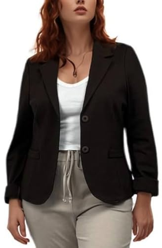 Ballandoro Blazer Donna Elegante Corto - Giacca Cerimonia Leggera Made in Italy, per Completo Abbigliamento Casual e Tailleur Eleganti Taglie Forti (IT, Testo, M, Regular, Regular, Marrone Scuro)