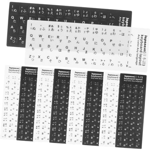 jojofuny 10pcs Universal Japanese Keyboard Stickers Pvc Material Stickers Computer Keyboard Replacement Stickers Keyboard Letters Replacement Stickers Japanese
