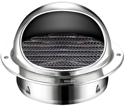 304 Stainless Steel Air Vents, Wall Round Exhaust Hole Vent Cover with Screen Mesh, Vent Ducting Hood Ventilation Air Outlet Grille for Bathroom, Kitchen, Garage, Attic Ventilation(7.5in (190mm))