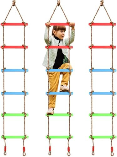HYGRAD Outdoor Climbing Ladder Rope Dangling Kids Climbing Ladder Activities Fun Outdoor Kids Play Childrens Garden Play Equipment (Climbing Ladder)