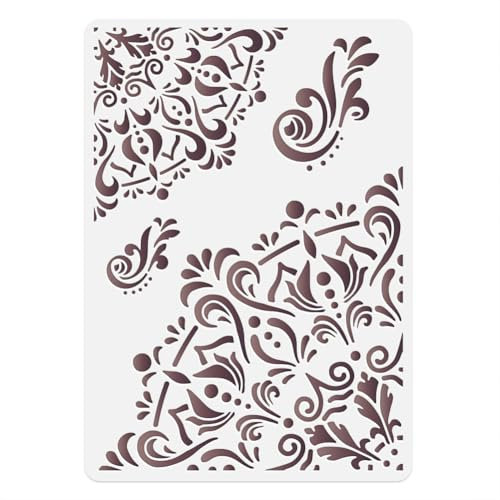 DOODLREAM A4 Size 1/4 Mandala Stencil Template Reusable Plastic Stencil for Painting on Wood Wall Floor Tile Fabric Glass DIY Home Decor