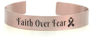 Bracelet de Ruban de Cancer du Sein - Bijoux en Or Rose 14k - Cadeau de Sensibilisation pour Elle
