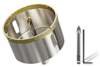 SUQIN Scie Cloche Diamantée 68 mm Avec Foret Guidage De Centrage,Scie Cloche Carrelage、Foret Trépan Diamant pour Carrelage Pour Percer Verre, Carrelage, Céramique, Marbre, Granit