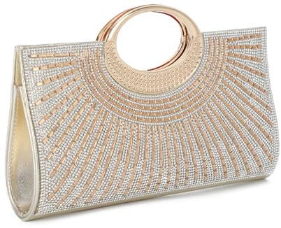 LHHMZ Borse da sera eleganti da donna, borsa a tracolla con strass scintillanti e catena per matrimoni e cerimonie formali