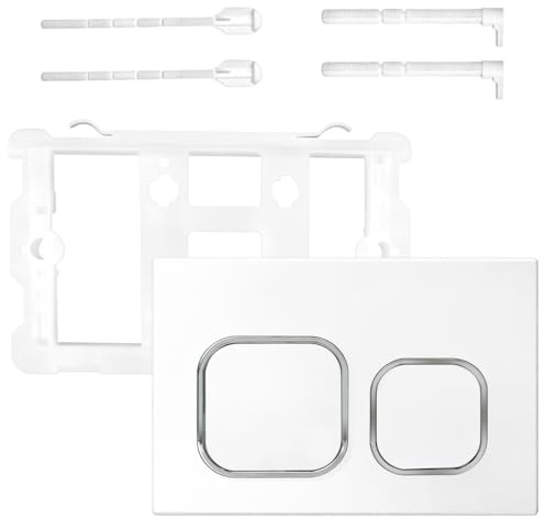 Geberit Sigma Toilet Push Plate Replacement, Toilet Push Plate Silver Matte Silver, Double Flush 2/4 Litre, Universal Actuator Plate for UP300, UP320, (242 x 162 mm)