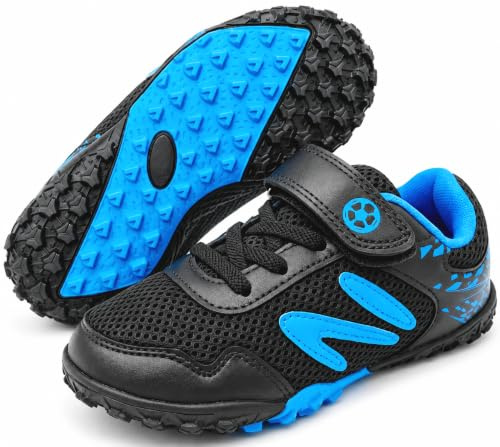 Boys Football Boots Shoes Kids Girls Astro Turf Trainers Soccer Athletics Sport Training Shoes Futsal ShoesTeenager Profession Competition Indoor Outdoor Sneakers for Unisex Size 11