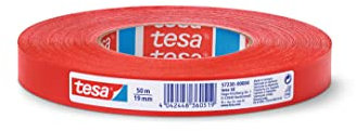 tesa 57230-00004-02 Nastro in tessuto, 19 mm x 50 m, rosso, 50m x 19mm