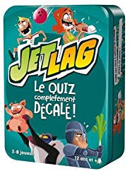 Asmodee - Jet LAG - Jeu d'Ambiance pour Adultes et Enfants dès 12 Ans - Quiz Décalé et Hilarant - Jeu de Société pour Soirées Entre Amis - 3 à 8 Joueurs - 20 Min - Version Française