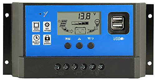 Y&H 40A 12V/24V Solar Panel Laderegler Intelligenter Regler USB Port 5V Licht Timer Control LCD Display