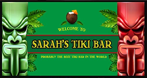Tiki Bar Runner Matte, personalisierbar, Grün