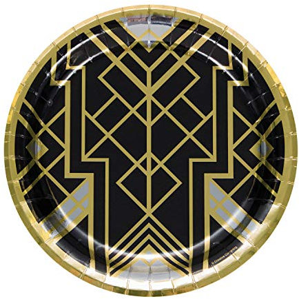 Creative Party PC343952 Geometric Gold Foil Paper Dinner Plates-8 Pcs