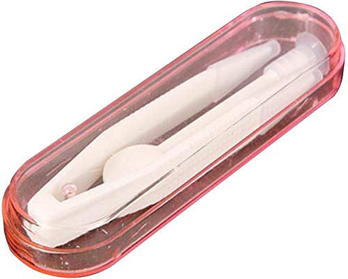 Pinces a lentilles de Contact, Pince à épiler, Pinces pour lentilles de Contact Souples et rigides pour lentilles de Contact avec boîte pour Voyage (1 PC)