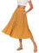 Parabler Damen Hohe Taille Röcke Retro Maxirock Polka Dot Rock Lang Herbst und Winter Elegant Faltenrock mit Tasche Gelb S