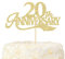 LOVENJOY 20th Anniversary Cake Topper Gold Glitter for 20 Years Wedding Anniversary Cake Decoration