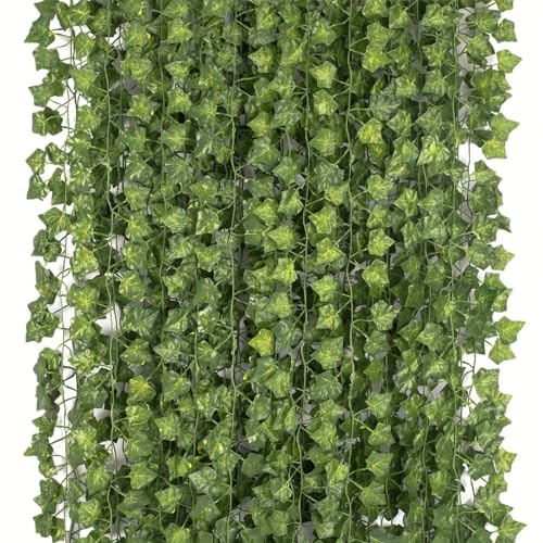 ARIATI 12 Pack 84 Feet Artificial Ivy Fake Vines for Room Decor Artificial Garland Ivy Plant Home Kitchen Party Wedding Wall Decoration