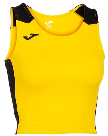 Joma Débardeur Court Femme Record II, Unisex, Gelb-Schwarz, 4XS-3XS