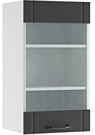 Vicco Küchenglasschrank Fame-Line, Anthrazit/Weiß, 40 cm