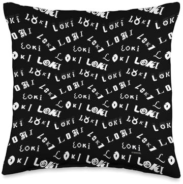 Marvel Loki Disney+ Kissen, Muster, Schwarz, 40,6 x 40,6 cm, mehrfarbig
