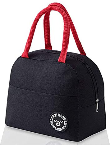 Ronlan Bolsa De Comida, Mini Lonchera Impermeable, Bolsa Termica, Bolsa Termica Porta Alimentos, Bolsa Almuerzo, Bolsa Termica Pequeña, para Playa, Oficina, Trabajo, Viaje, Escuela(Negro)