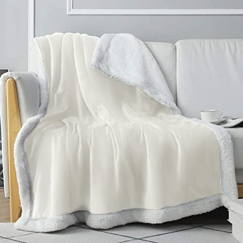 Everlasting Comfort Plush Sherpa Fleece Blanket - Dual Sided, Reversible Sherpa Throw Blanket - Warm, Comfy, Ultra Soft Throw Blanket
