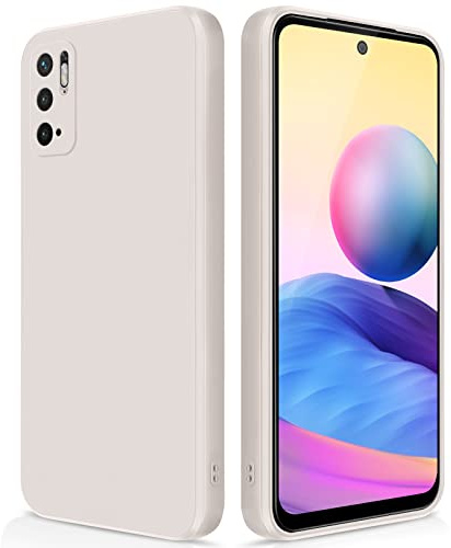 GiiYoon Coque pour Xiaomi Redmi Note 10 5G/Xiaomi Poco M3 Pro 4G/5G Case en Silicone, Etui de Protection Antichoc Etui Housse Silicone Ultra-Mince avec Couche Intérieure en Fibre, Blanc