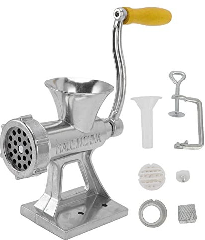 Manueller Fleischwolf, Aluminiumlegierung, Fleischwolf mit Tischklemme, Handkurbel, Fleischmahlmaschine, kleine Haushaltswurstmaschine für Schweinefleisch, Mutton, Rind, Küchenrestaurants