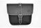 Schwarze Tasche aus Leder und gewachster Baumwolle, kompatibel mit Moto Guzzi V7 III - V9 - V7 850 Ex Moto - Hüfttasche aus Leder und waxed cotton