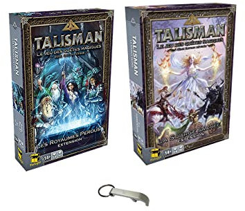 Set Talisman 2 Erweiterungen in französischer Sprache La Source Sacrée + Die verlorenen Reiche + 1 Flaschenöffner Blumie (Königreiche + Quelle)