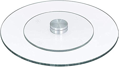 KEppd 20/24/28 Pollici (50/60 / 70 cm) Giradischi Girevole Pigro Susan per Tavolo da Pranzo da Cucina, mobili da Giardino per Esterni, Tavolo da conferenza per Ufficio, Rotondo, Vetro TR