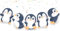 Pinguin-Geburtstags-Banner, niedliche Pinguine, Winter-Partyzubehör, Babyparty, Geburtstagsdekorationen für Aquarell, Ozeantiere