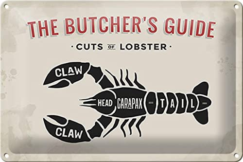 Femer Blechschild Lobster 30x20cm cuts of Lobster