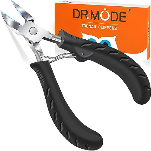 Toenail Clippers for Thick Nails - DRMODE Professional Large Toe Nail Clippers for Seniors Thick Toenails,Long Handle Sharp Nail Cutter Scissors with Curved Blade for Men