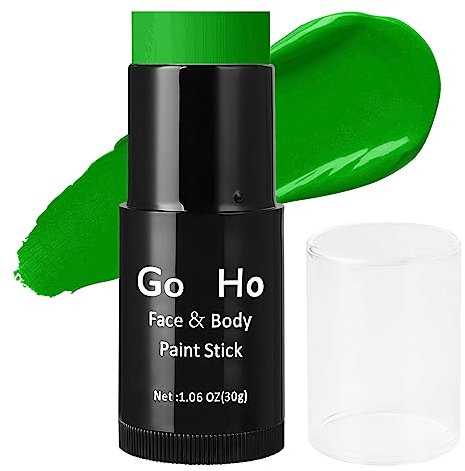 Go Ho Cream-Blendable Green Face Paint Stick (1.06 Oz),Green Full Body Paint Makeup Stick for Halloween Cosplay Grinch Costume SFX Makeup,Waterproof St Patrick's Day Accessories