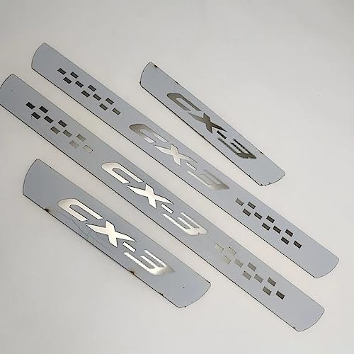 COAECJ Car Door Sill Protector for Mazda CX-3 2016-2021, Stainless Steel Car Door Sills Kick Plates Welcome Kick Pedal Non-Slip Scuff Guard, Styling Accessories