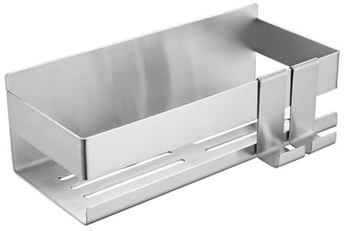 Womamny Mensola Bagno Ispessita, Mensole Bagno a Parete 22 cm, Mensola Doccia Angolare In Acciaio Inox, Porta Shampoo Doccia con Fori di Drenaggio, Foratura
