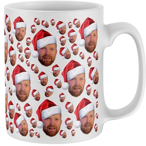 Purple Print House Personalised Santa Face Mug Funny Custom All Over Christmas Secret Santa Tea Coffee Cup