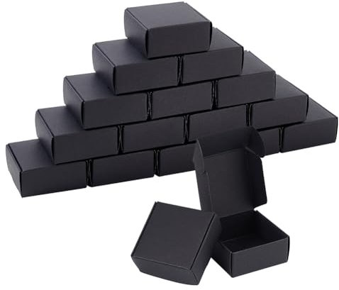 OLYCRAFT 100 Stück Mini Pappschachteln 5.5x5.5x2.5cm Schwarzer Karton Geschenkboxen Schmuck Kraftbox Kleine Versandschachteln Aus Wellpappe Mini Boxen Für Geschenkverpackungen Kleiner Gegenstände