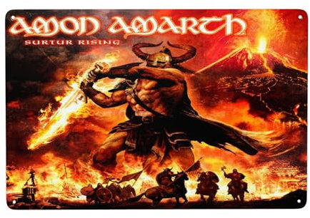 Amon Amarth Metall-Blechschild, Vintage-Wanddekoration für Zuhause, Büro, Café, Küche, Badezimmer, dekorative Wandkunst, Beschilderung, Retro-Schilder, Poster, Plakette