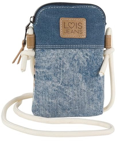 Lois - Bolso Móvil Mujer Bandolera Pequeño Con 2 Asas Para Colgar - Mini Bolso de Marca, Azul