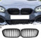 AggAuto Glänzend Schwarz Kühlergrill, Front Nieren 7-Doppelstab für BMW Serie 1, F20/F21, 2015-2018