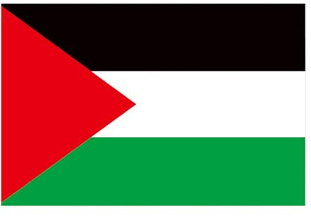 Bandera de Palestina de 60 x 90 cm, banderas palestinas con 2 ojales de latón, bandera de país de poliéster con doble costura que no destiñe para decoración al aire libre